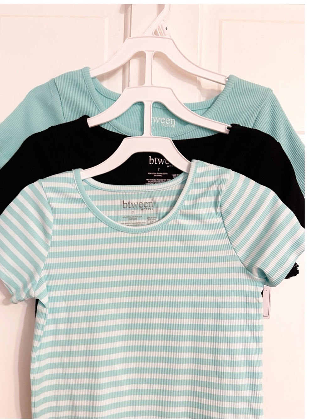 btween 3pk Girls Crop T Shirts NWT Sz 7